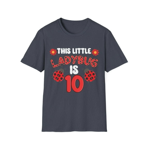 This Little Lady Is 10 Ladybug Birthday Ladybeetle Party Tshirt