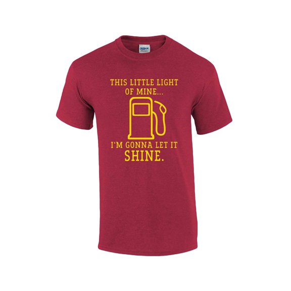 This Little Light of Mine Let It Shine Gas Pump Gas Light Funny Short Sleeve T-shirt Graphic Tee Graphic Tee-Antique Cherry-small