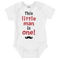 thumbnail image 1 of This Little Man One Mustache Birthday Bodysuit Jumper Boys Infant Baby Brisco Brands 18M, 1 of 7