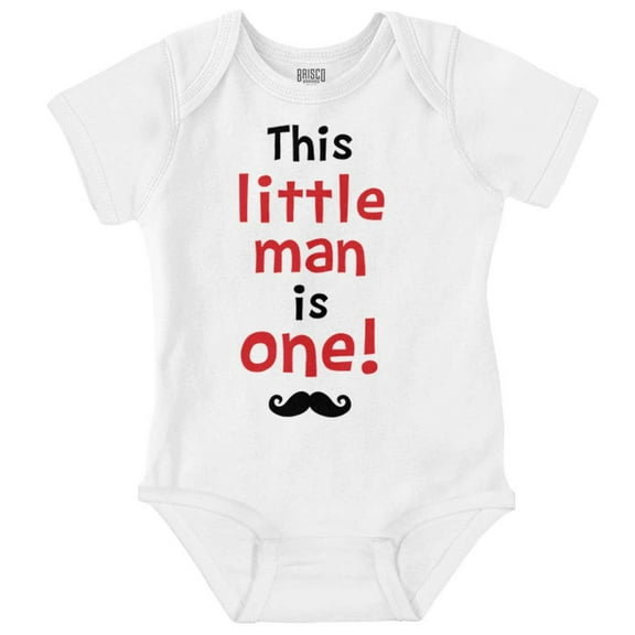 This Little Man One Mustache Birthday Bodysuit Jumper Boys Infant Baby Brisco Brands 18M