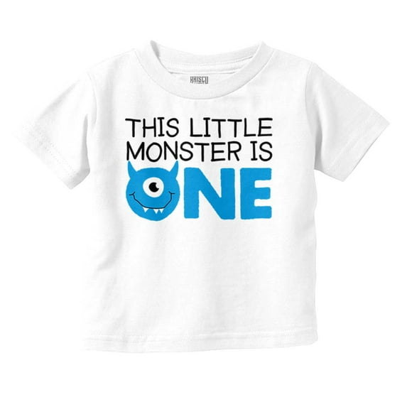 This Little Monster Is One Years Old Toddler Boy Girl T Shirt Infant Toddler Brisco Brands 12M