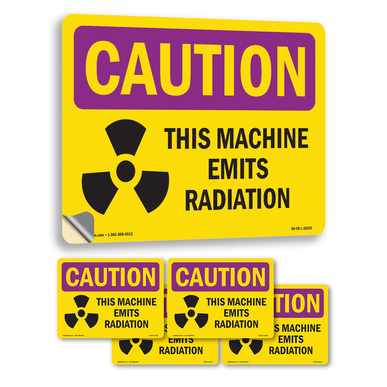 This Machine Emits Radiation OSHA Caution Radiation Vinyl Decal Label ...