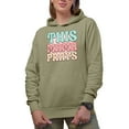 thumbnail image 1 of This Mama Prays, Groovy Text, Sand Hooded Sweatshirt or Hoodie, Small, 1 of 5