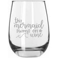 thumbnail image 1 of This Mermaid Swims On Wine Wine Lover Etched 15.25oz Libbey Stemless Wine Glass, 1 of 1