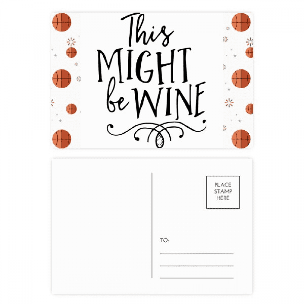 This Might Be Wine Lace Design Basketball Postcard Set Thanks Card Mailing Side 20pcs