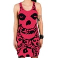 thumbnail image 1 of This Misfits Skull and Logo All Over Print Ladies Racerback Tank Dress (Hot Pink, Large (5/6)), 1 of 4