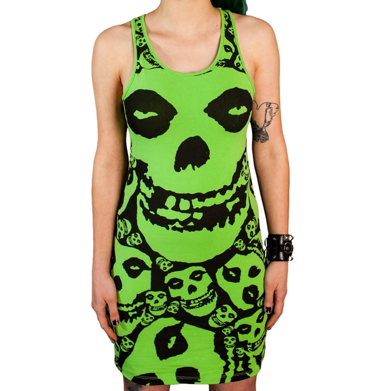 This Misfits Skull and Logo All Over Print Ladies Racerback Tank Dress (Lime Green, XX-Large (9/10)) - Walmart.com This Misfits Skull and Logo All Over Print Ladies Racerback Tank Dress (Lime Green, XX-Large (9/10)) - Walmart.com