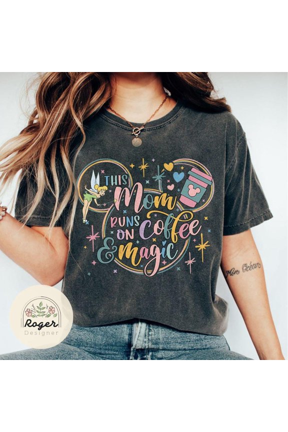 This Mom runs on Coffee & Magic shirt, Disney Mom Tee, Magical Mom shirt, WDW Disneyland trip Gift for Mom Mother, Family Disney shirts