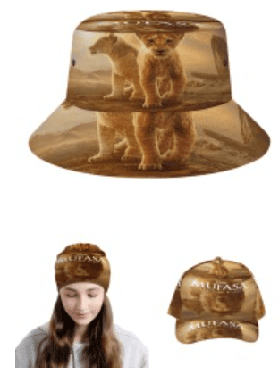 This Mufasa: The Lion King combo set includes a knitted beanie, a baseball cap, and a fisherman's hat