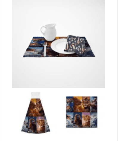 This Mufasa: The Lion King combo set includes high-quality napkins, hand towels and placemats