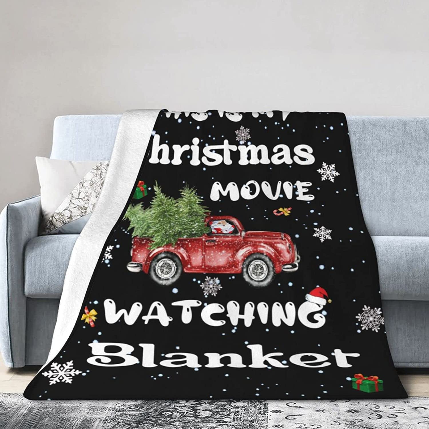 This Is My Christmas Movie Watching Blanket Christmas Flannel Throw Blanket for Kids Adults 60 x50