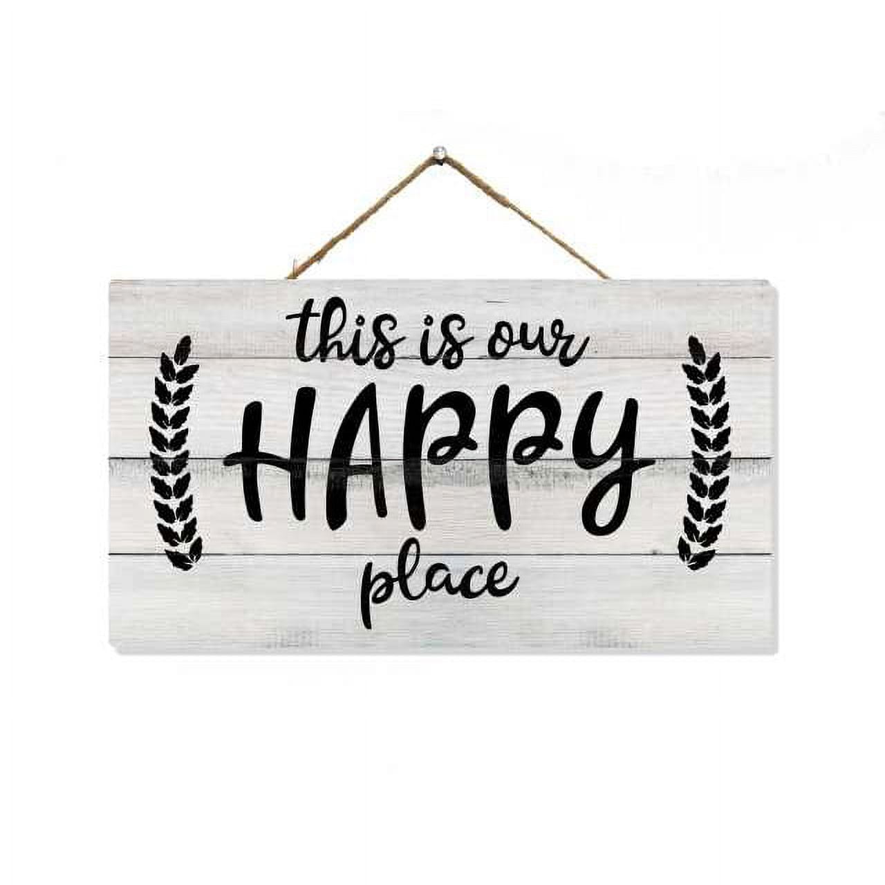 This is My Happy Place Sign Porch Decor Wood Wall Signs Hanging Rustic