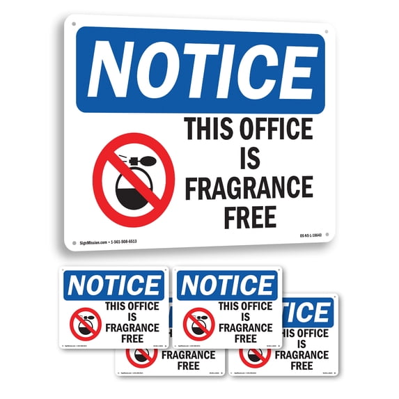This Office Is Fragrance Free OSHA Notice Rigid Plastic Sign 18 Inch x ...