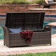 thumbnail image 1 of This Outdoor Ottoman Offers Much Storage. The Outdoor Storage Bench Provides an Extra Seating Guaranteed. Lift the Lid of This Amazing Bench to Reveal a Roomy Storage Area for Cushions Gardening Tools, 1 of 1