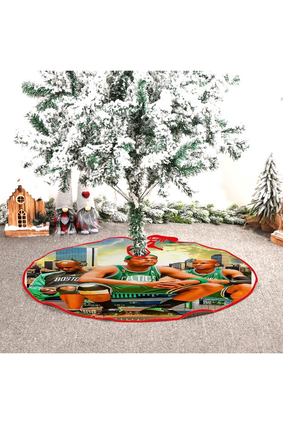 This Paul Pierce fleece Christmas tree skirt,diameter 29.9in