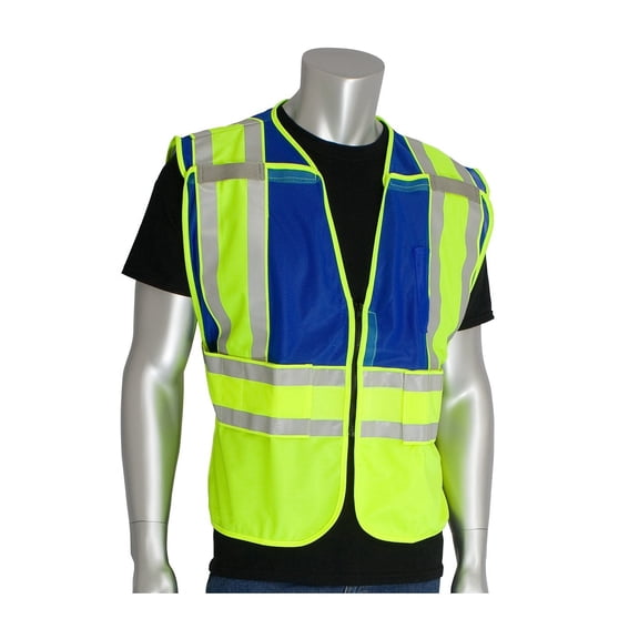 This Product is ANSI 207 Public Safety Vests - Blue No LOGOProvides greater safetyThe product is manufactured in China
