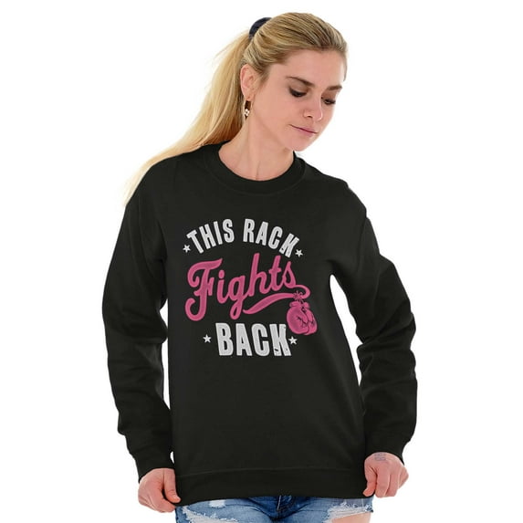 This Rack Fights Back Breast Cancer Women Crewneck Sweatshirt Brisco Brands S