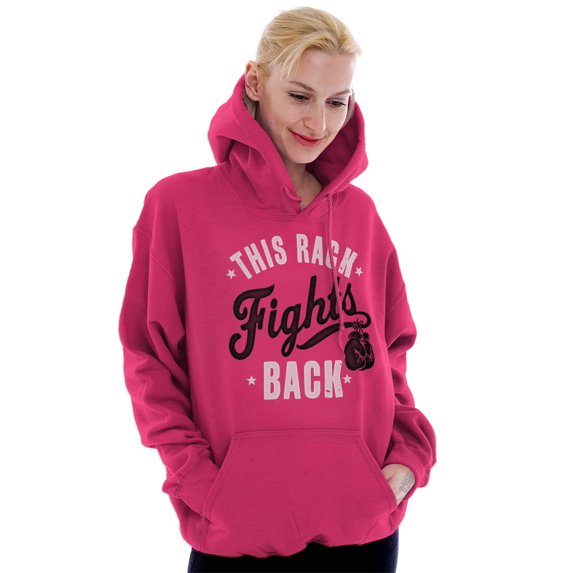 This Rack Fights Back Breast Cancer Women Plus Size Graphic Pullover Hoodie Brisco Brands 5X