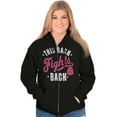 thumbnail image 1 of This Rack Fights Back Breast Cancer Zip Hoodie Sweatshirt Women Brisco Brands S, 1 of 6