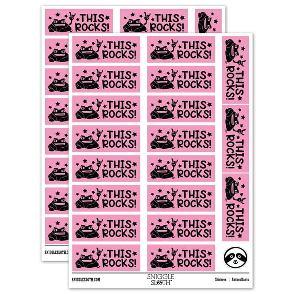 This Rocks Teacher Student School Sticker Set - Light Pink - Gloss Finish - 2.00" Large