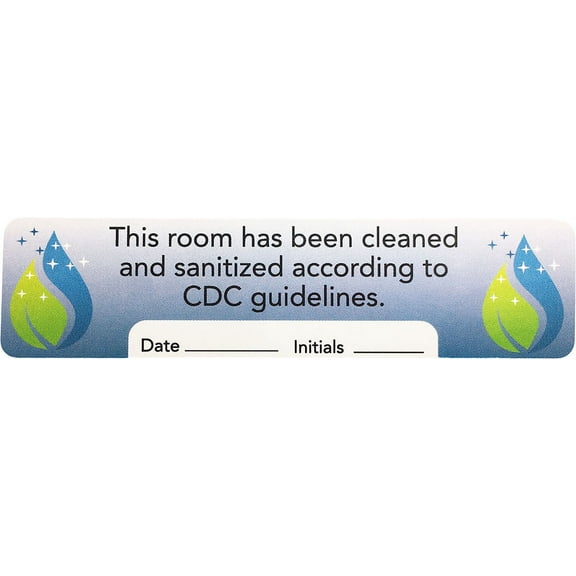 This Room Has Been Cleaned & Sanitized Removable labels | 1 x 4" Inch | 500 Pack