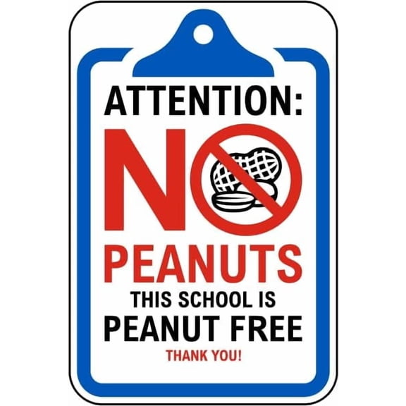 This School Is Peanut Free Sign Facility Signs Workplace Food Metal Tin \8 x 12 Inch for Home or Work