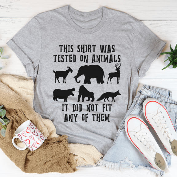 This Shirt Was Tested On Animals Tee Mauve S Peachy Sunday T-Shirt