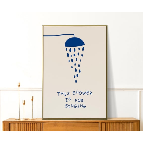 This Shower Is For Singing Print, Retro Preppy Bathroom Art, Aesthetic Bathroom Decor, Cute Shower Singing Poster Unframed Paper Print