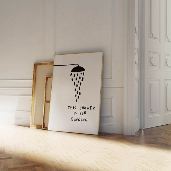 This Shower Is For Singing Retro Bathroom Decor Musical Restroom Sign 10, Unframed Paper Poster 8x10in