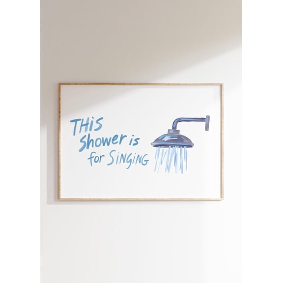This Shower Is For Singing Trendy Bathroom Decor Musical Restroom Sign 9, Unframed Paper Poster 8x10in