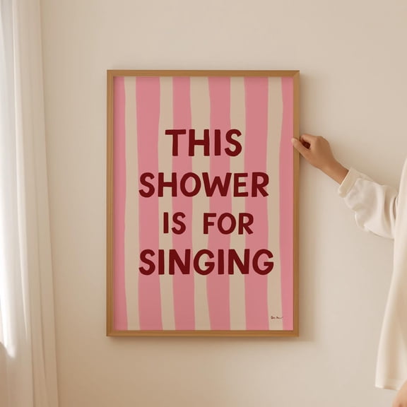This Shower Is For Singing Wall Art, Trendy Guest Check Poster, Aesthetic Bathroom Print, Funny Bathroom Poster Unframed Paper Print