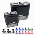 thumbnail image 1 of This Side Up Arrows Box Crate Shipment Self-Inking Rubber Stamp Ink Stamper for Business Office - Blue Ink - Small 1-1/2 Inch, 1 of 7
