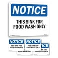 thumbnail image 1 of This Sink For Food Wash Only OSHA Notice Aluminum Sign 24 Inch x 18 Inch - 5 Pack, 1 of 8