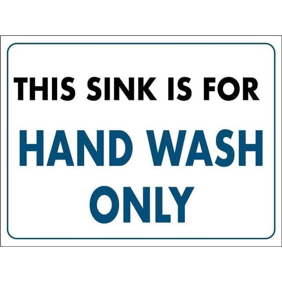 This Sink is for Hand Wash Only Rustic Metal Tin Sign 8"x12", Durable Decorative, For Cafe Bar Kitchen Home Outdoor Wall Art