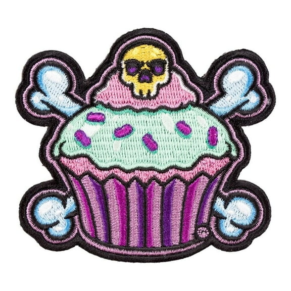 This Skull and Bones Cupcake patch  , Manufactured by PatchStop,The World's Largest Patch Store!