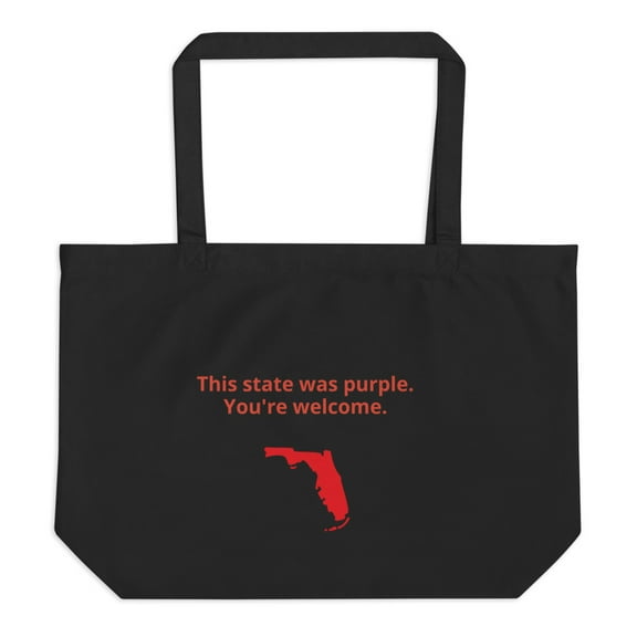 This State Was Purple Florida Large organic tote bag (Black)