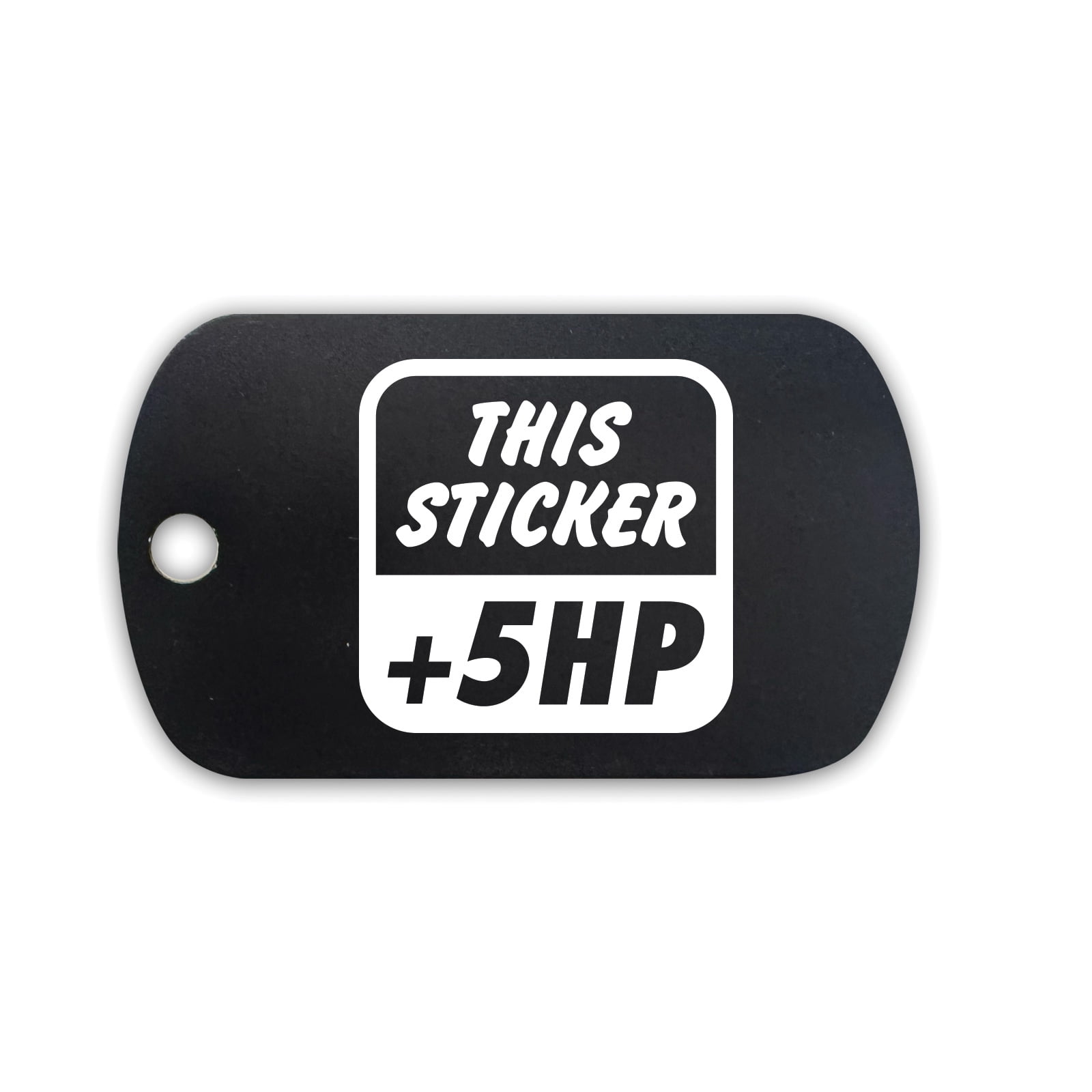 This Sticker +5 Hp GI Dog Tag Aluminum Keychain horsepower jdm - Black ...
