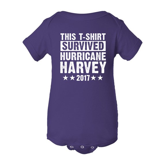 This T-Shirt Survived Hurricane Harvey Houston Texas 2017 DT Infant Baby Rib Bodysuit