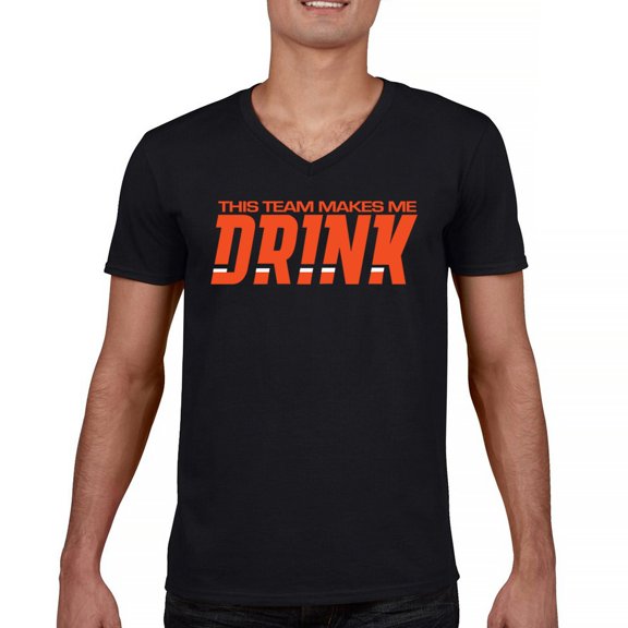 This Team Makes Me Drink Men's V-Neck T-shirt Cincinnati Football Fan Tailgating