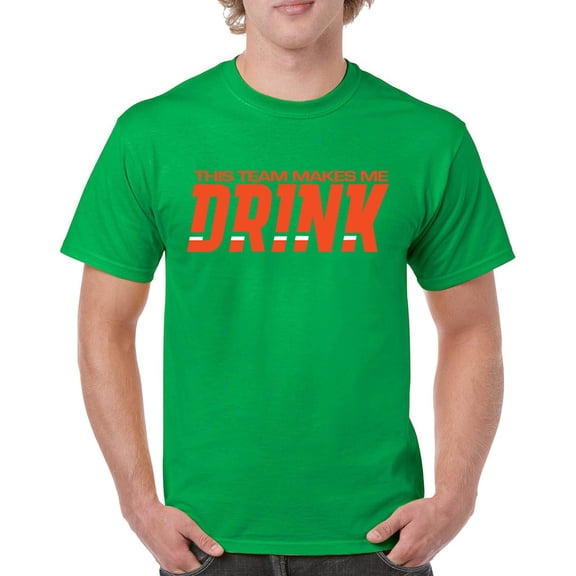 This Team Makes Me Drink T-shirt Cincinnati Football Fan Tailgating Men's Tee