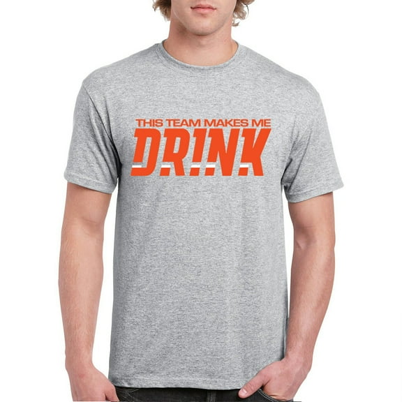 This Team Makes Me Drink T-shirt Cincinnati Football Fan Tailgating Men's Tee