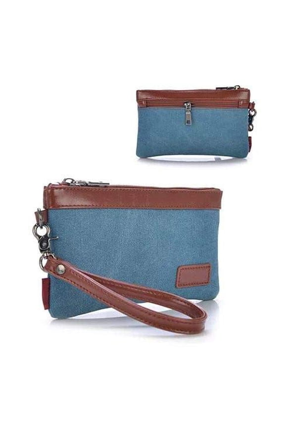 Stone Washed This & That Canvas Clutch and Wrist let 2 in 1 Purse - Fuschia Pink