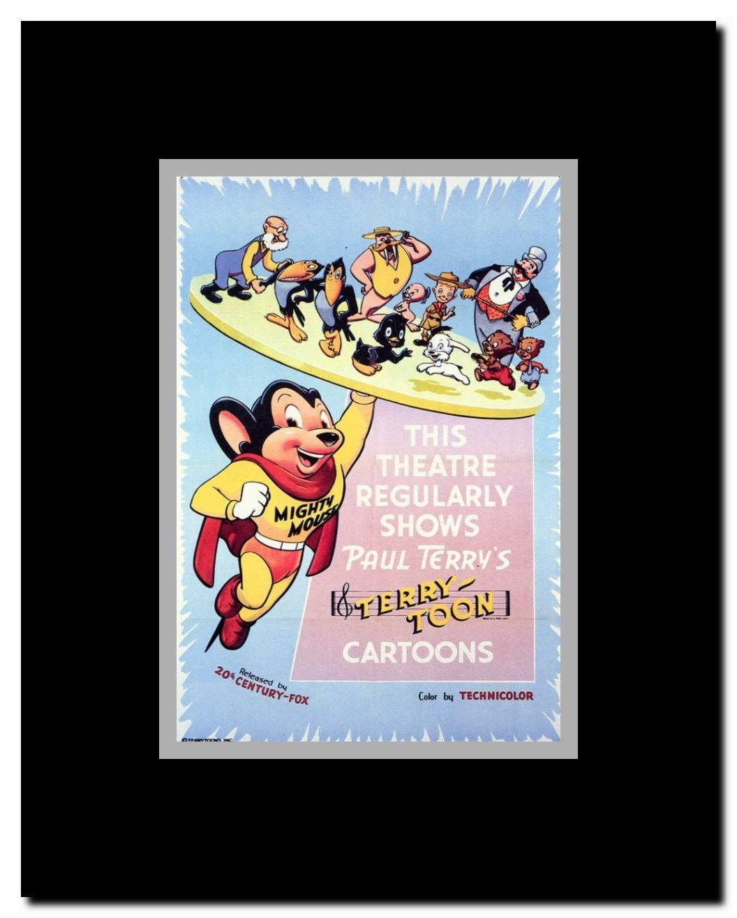 This Theater Regularly Shows Paul Terry's Terrytoon Cartoons Framed Movie Poster
