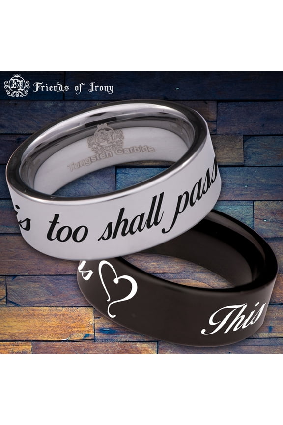 This Too Shall Pass Tungsten Carbide Ring