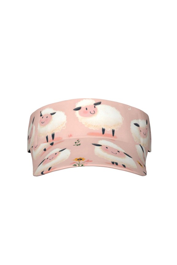 This Unisex Sunshade Open-Top Hat Features An Open-Top Design That Is Not Stuffy And Has A Curved Eave Cartoon Sheep
