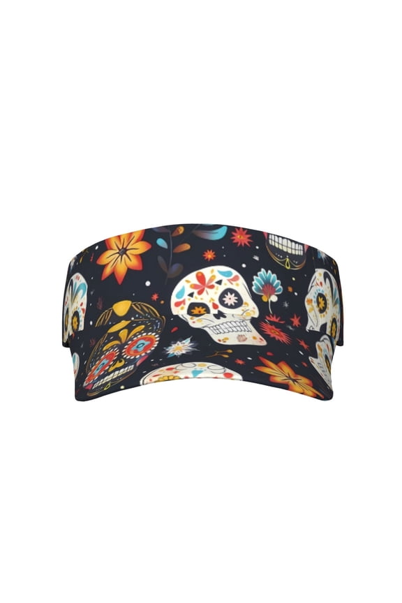 This Unisex Sunshade Open-Top Hat Features An Open-Top Design That Is Not Stuffy And Has A Curved Eave Festive Cute Sugar Skulls (3)