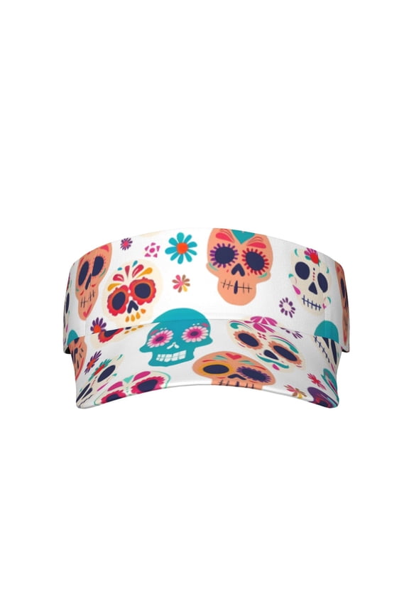 This Unisex Sunshade Open-Top Hat Features An Open-Top Design That Is Not Stuffy And Has A Curved Eave Festive Cute Sugar Skulls (5)