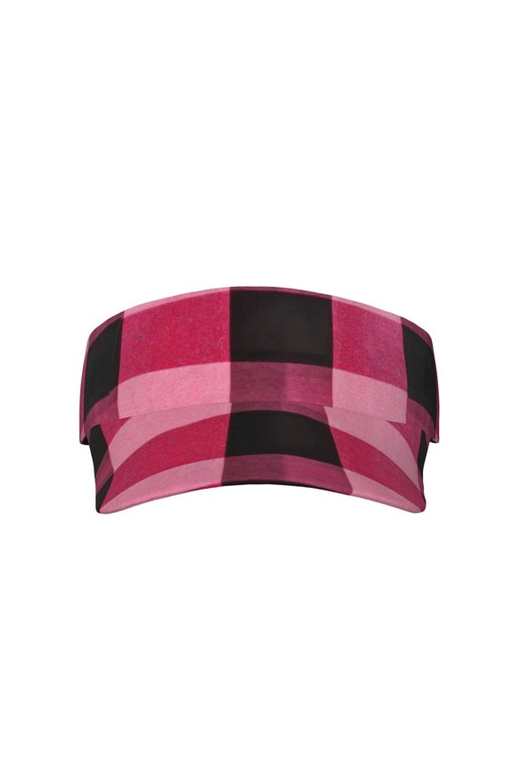 This Unisex Sunshade Open-Top Hat Features An Open-Top Design That Is Not Stuffy And Has A Curved Eave Hotpink Buffalo Plaid Check Tartan Scotland_1