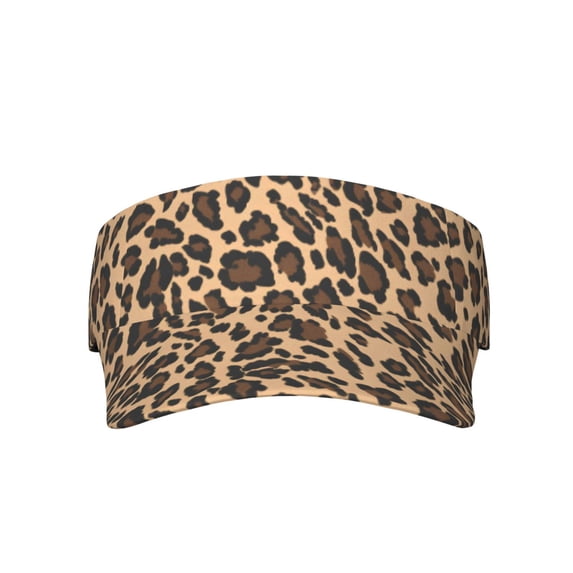 This Unisex Sunshade Open-Top Hat Features An Open-Top Design That Is Not Stuffy And Has A Curved Eave Leopard Skin Print Style Darkgreen_4