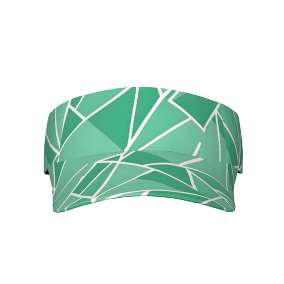 This Unisex Sunshade Open-Top Hat Features An Open-Top Design That Is Not Stuffy And Has A Curved Eave Lightseagreen Geometric Lines_1